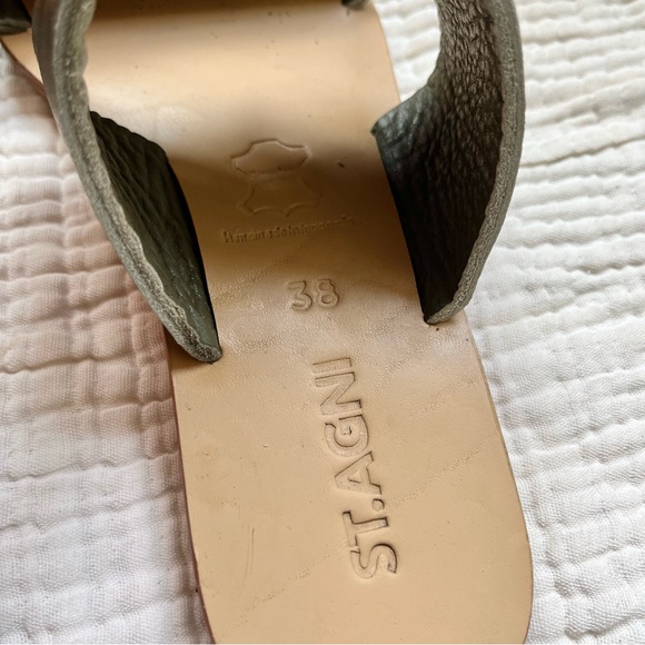 St. Agni | Army Olive Green Keiko Slide Sandals - Picture 4 of 7